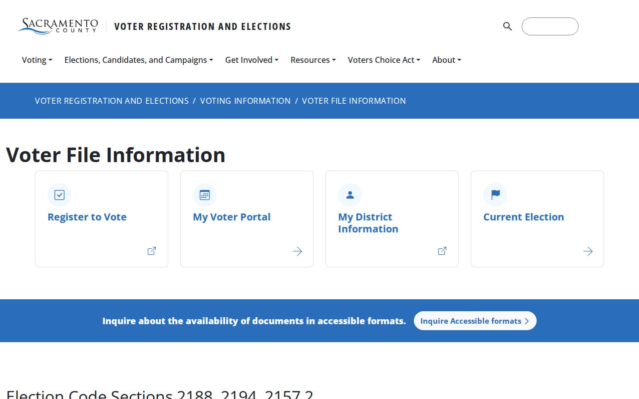 Sacramento County neighbors voter file access rules