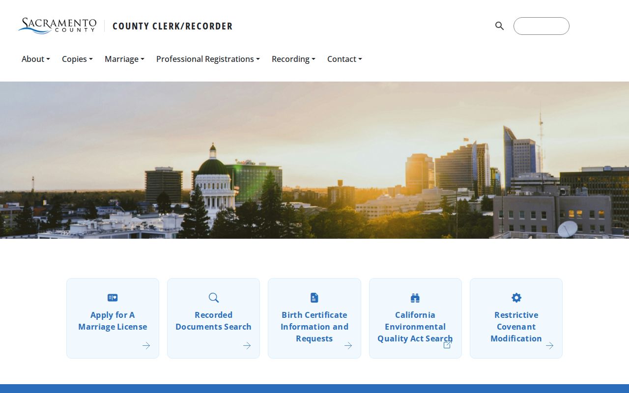 Sacramento County previous residents County Clerk Recorder