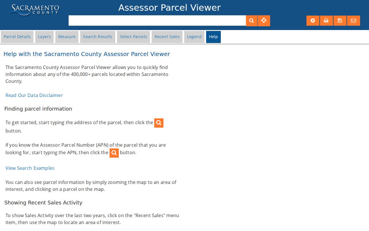 Sacramento County street directory interactive assessor parcel map