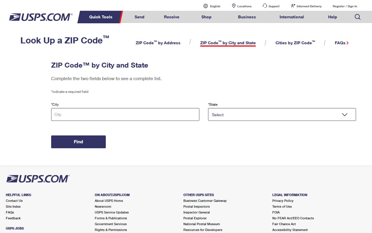 Sacramento County ZIP code directory USPS city and state lookup
